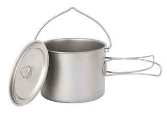 China Durable Titanium Camping Parts Pure Titanium Cooking Pot 2 In 1 Design 1100ml 900ml supplier