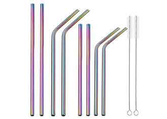 China Super Strong Pure Titanium Drinking Straws Lightweight With Cleaning Brush supplier