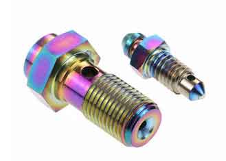 China Gr5 DIN ANSI ISO Titanium Fasteners Bleed Screw M10 X 1.25mm Custom Color supplier