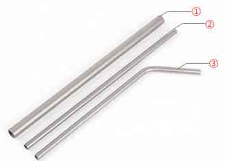 China Bent Long Shape Titanium Drinking Straws Durable With Cleaning Brush Lightweight supplier