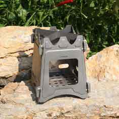 China Backpacking Titanium Camping Parts Portable Folding Lightweight Titanium Stove supplier