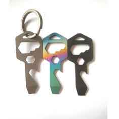 China Outdoor Titanium Camping Parts EDC Bottle Opener Key Shaped Multi Tools supplier