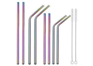 Super Strong Pure Titanium Drinking Straws Lightweight With Cleaning Brush