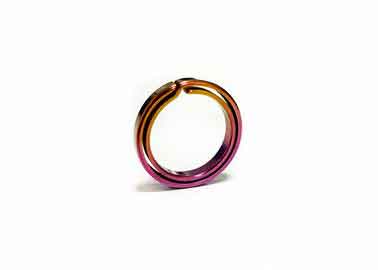 Rainbow Titanium Camping Parts Titanium Key Ring Flexible Keyring Camping Hook