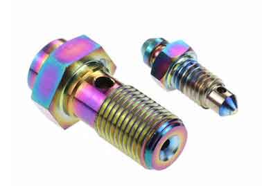 Gr5 DIN ANSI ISO Titanium Fasteners Bleed Screw M10 X 1.25mm Custom Color