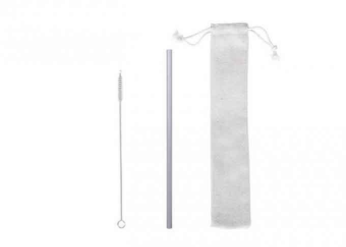 Super Strong Pure Titanium Drinking Straws Lightweight With Cleaning Brush