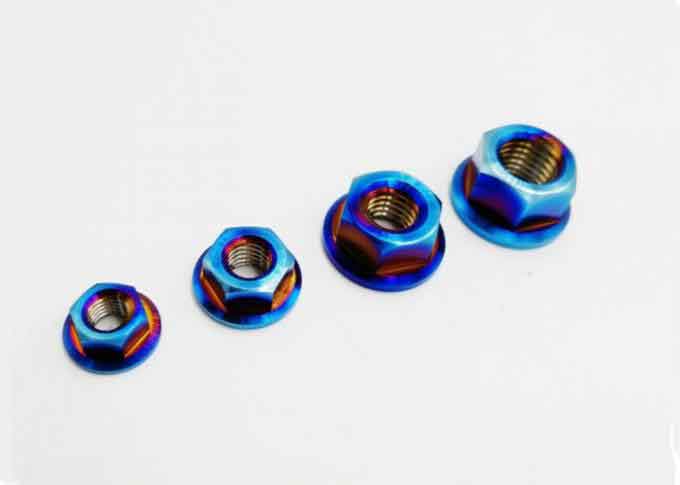 Gr1 Gr2 Titanium Hex Flange Nut Fastener For Off Road Automobile Motorcycle