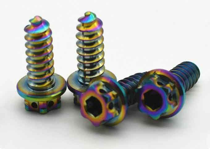 M5 M6  X 15 Motorcycle Short Self Tapping Screws Rainbow Flange Head Screw