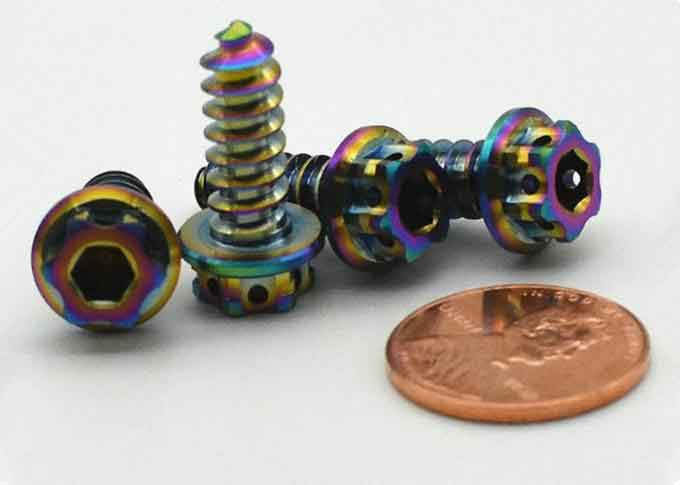 M5 M6  X 15 Motorcycle Short Self Tapping Screws Rainbow Flange Head Screw