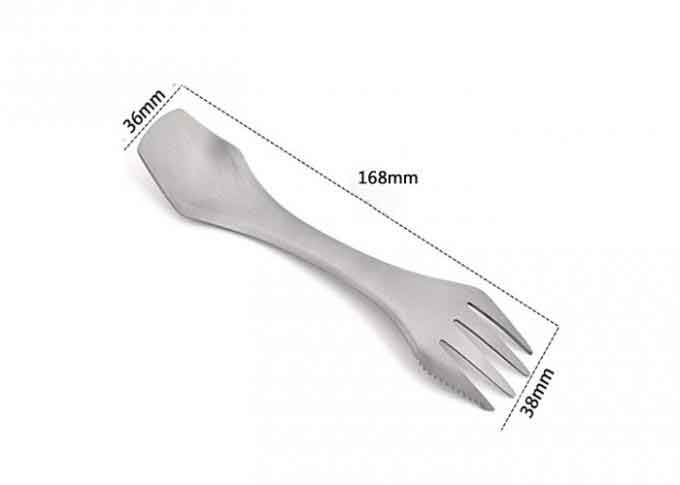 Essential Titanium Camping Parts 3 In 1 Titanium Fork Spoon Knife Outdoor Flatware