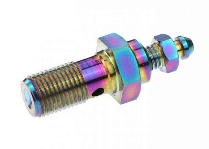 Gr5 DIN ANSI ISO Titanium Fasteners Bleed Screw M10 X 1.25mm Custom Color