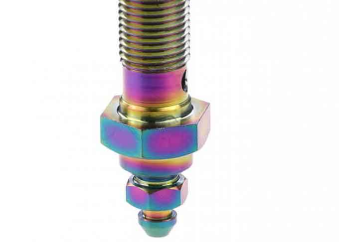 Gr5 DIN ANSI ISO Titanium Fasteners Bleed Screw M10 X 1.25mm Custom Color