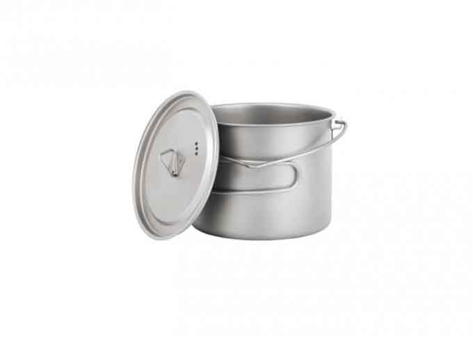 Durable Titanium Camping Parts Pure Titanium Cooking Pot 2 In 1 Design 1100ml 900ml