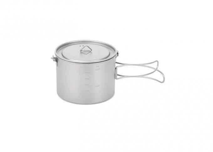 Durable Titanium Camping Parts Pure Titanium Cooking Pot 2 In 1 Design 1100ml 900ml