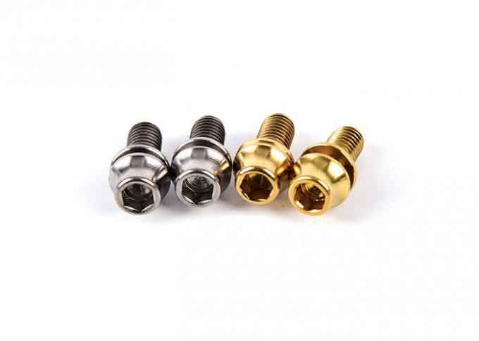 TC4 Titanium Metric Bolts Hex Head W / Washer MTB Ti Bolts For Mountain Bikes