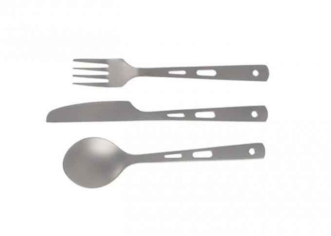 Metal Titanium Knife Fork Spoon Set Long Handle Cookware Camping Ultralight Spork