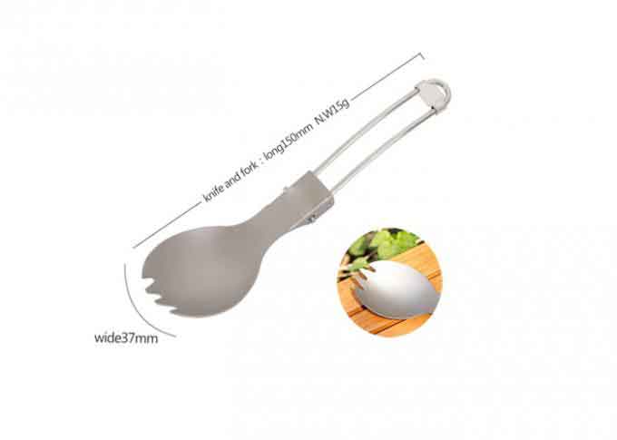 Picnic Travel Titanium Camping Parts Spork Spoon Picnic Fork With Folding Handle