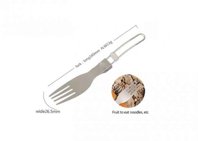 Picnic Travel Titanium Camping Parts Spork Spoon Picnic Fork With Folding Handle