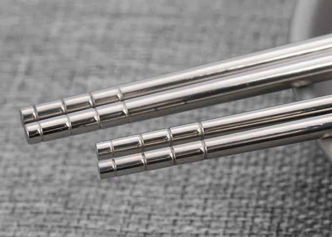 Custom Logo Solid Titanium Chopsticks Square Chopsticks 230mm / 220mm Silver