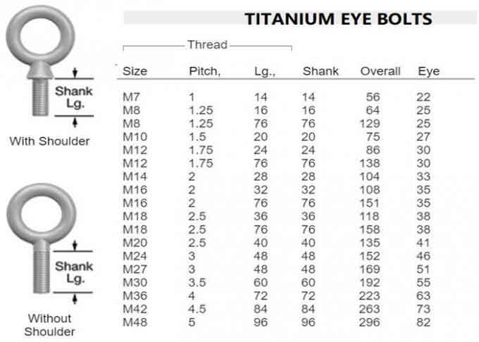 Threaded Eye Bolt CNC Titanium Parts Gr2 Gr5 M8 X 35 Din444 Resistant Corrosion