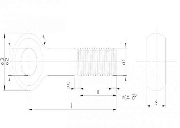 Industry / Vessel Screw Eye Bolt DIN444 Titanium Anodizing Color Light Weight