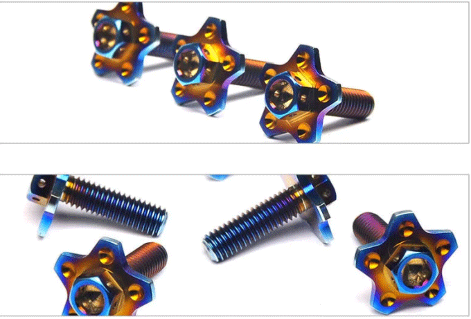 High Strength Racing Hexagon Flange Bolt M6 X 20 Metric Titanium Fasteners