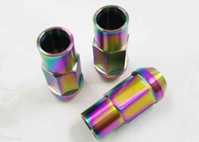 Polished Rainbow M12 X 1.5 Locking Wheel Nuts Precision Nonstandard Parts