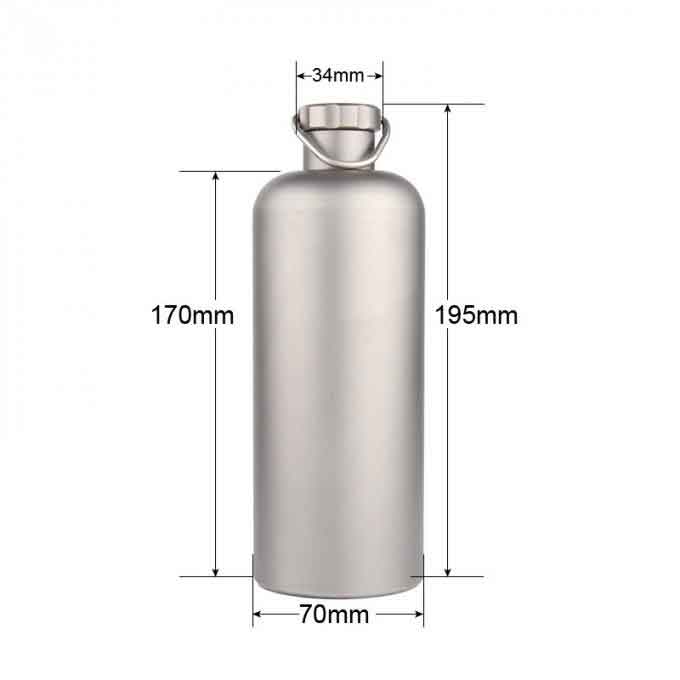 Ultralight Titanium Camping Parts Titanium Drink Bottle 600ml With Titanium Lid