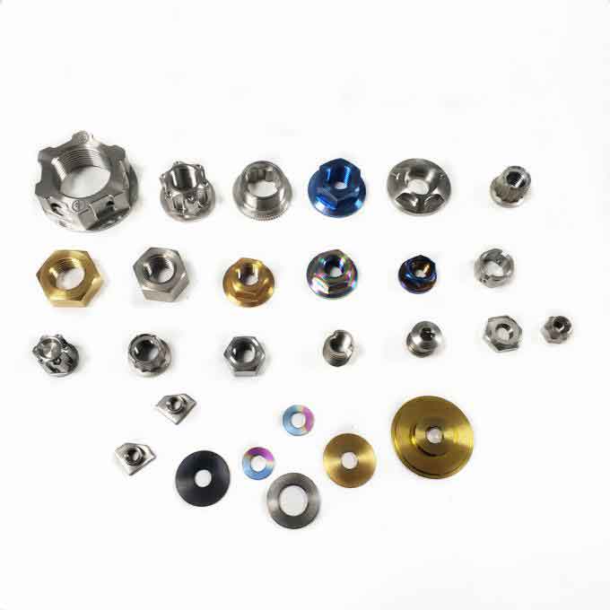 DIN GB ANSI Titanium Nuts And Bolts CNC Lathe Racing Titanium Lug Nuts