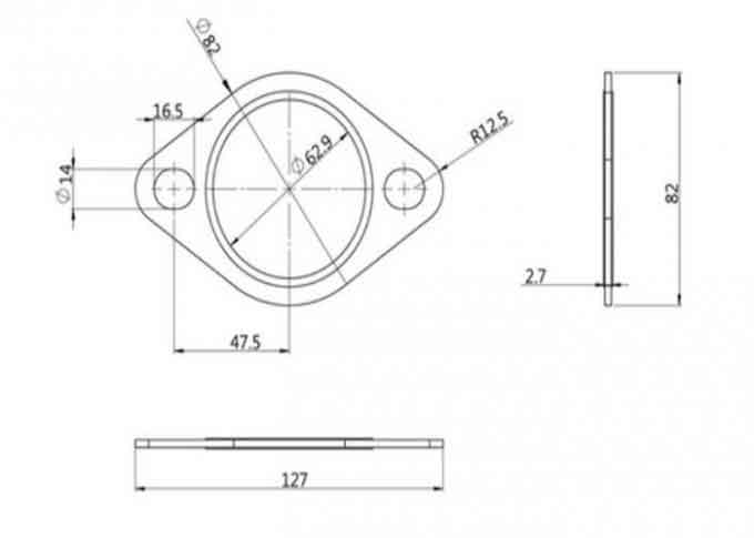 Universal Oval Titanium Precision Parts Replacement Turbo To Exhaust Gasket