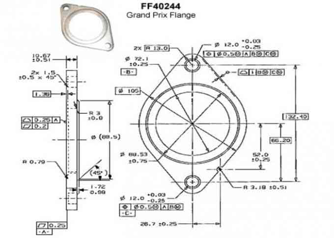 Light Weight Titanium Precision Parts 2.5" Yonaka Motorsports Exhaust Flange