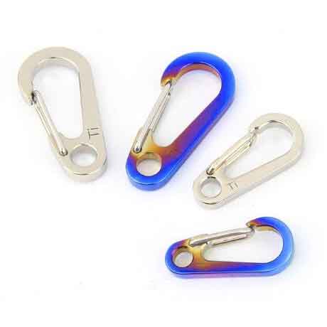 EDC Outdoor Titanium Camping Parts Colorful Hook Carabiner With Good Strength