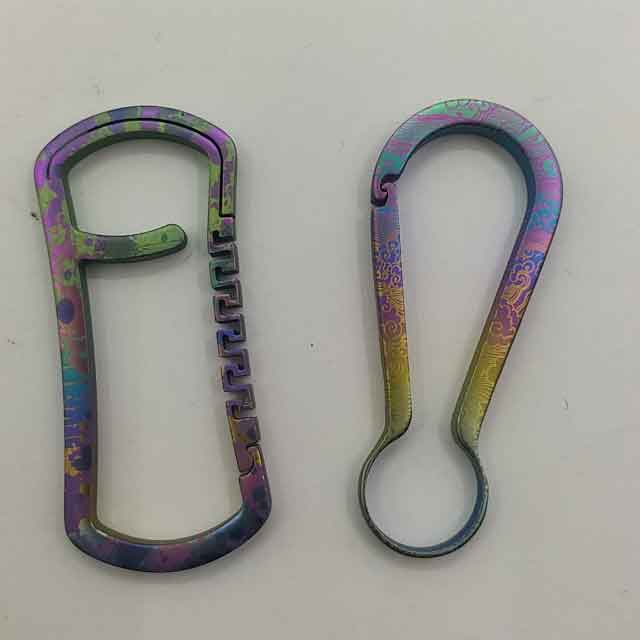 EDC Outdoor Titanium Camping Parts Colorful Hook Carabiner With Good Strength