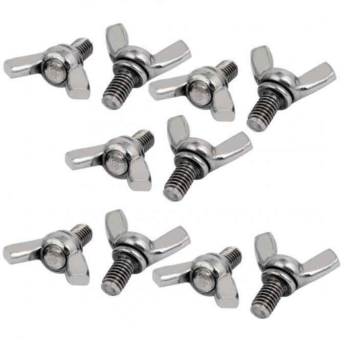 Silver Color Metric Titanium Screws Wing Bolt And Nut Customized For Motorcycle