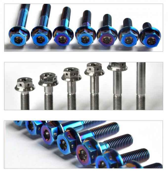 DIN6921 Factory Direc Anodized M8x30mm Flange Bolt Hex Flange Head Titanium Bolt Automotive Flange Bolts