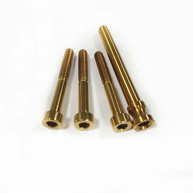 M8 Titanium Hex Flange Head Bolts for Motor cycle Fastener Parts DIN 6923 Golden Oxide Finish