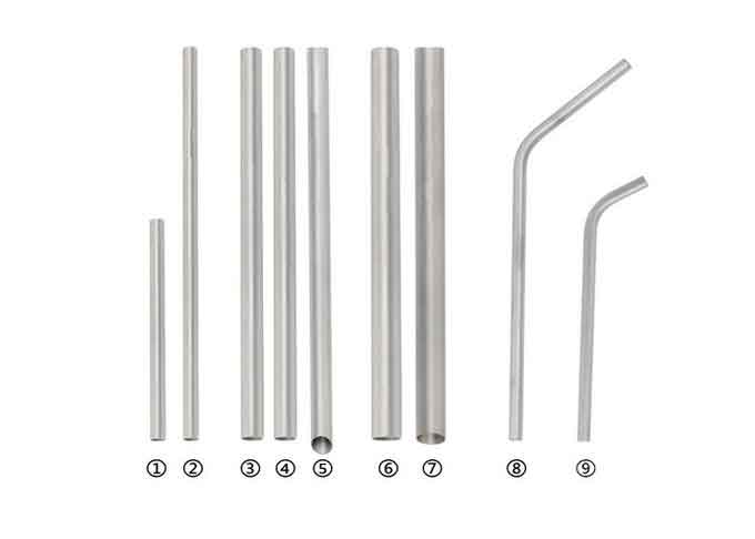 Super Strong Pure Titanium Drinking Straws Lightweight With Cleaning Brush