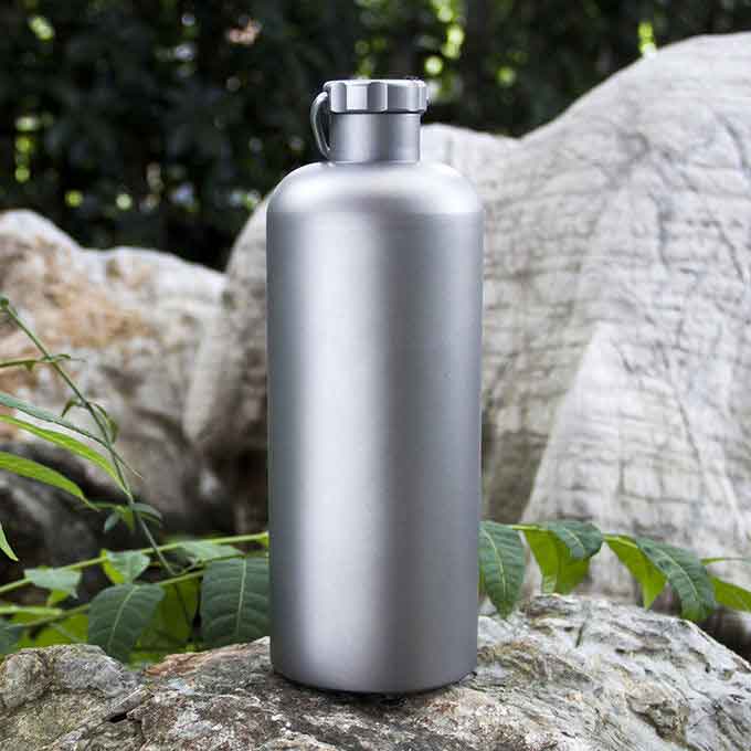 Ultralight Titanium Camping Parts Titanium Drink Bottle 600ml With Titanium Lid