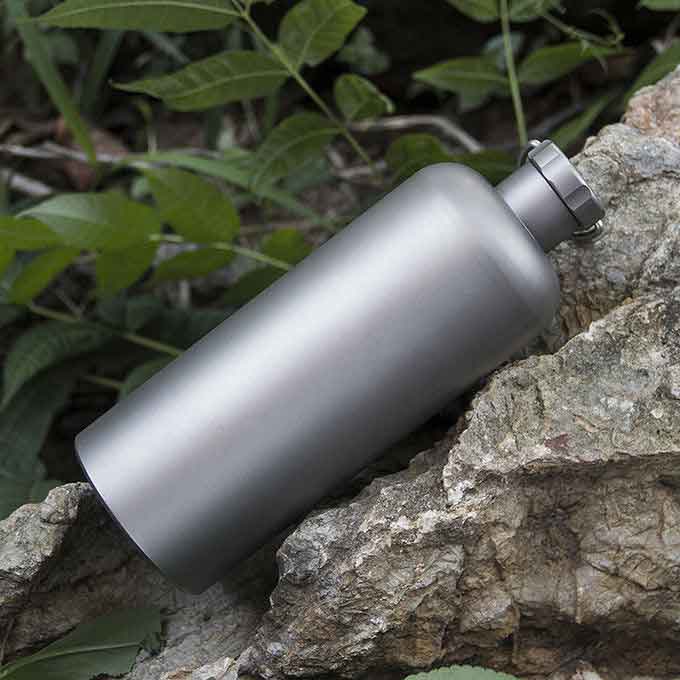 Ultralight Titanium Camping Parts Titanium Drink Bottle 600ml With Titanium Lid