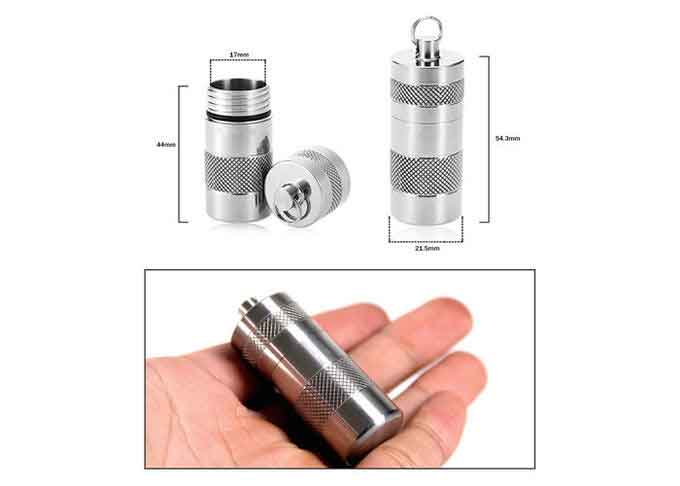 Ultralight Small Titanium Camping Parts Titanium Pill Container Keychain For Travel